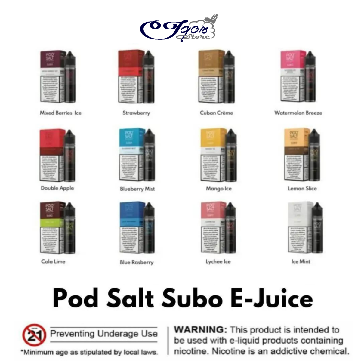 Pod Salt SUBO 3mg/50ml Eliquid Disposable Vape