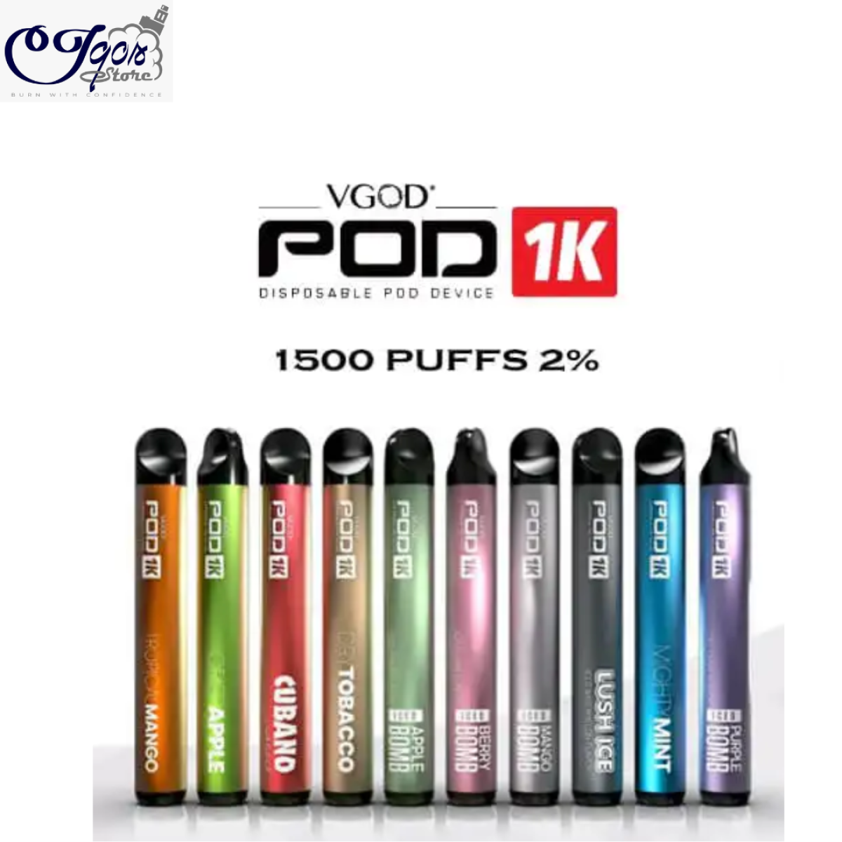 Vgod Pod 1k Disposable Vape 1500 Puffs In Dubai