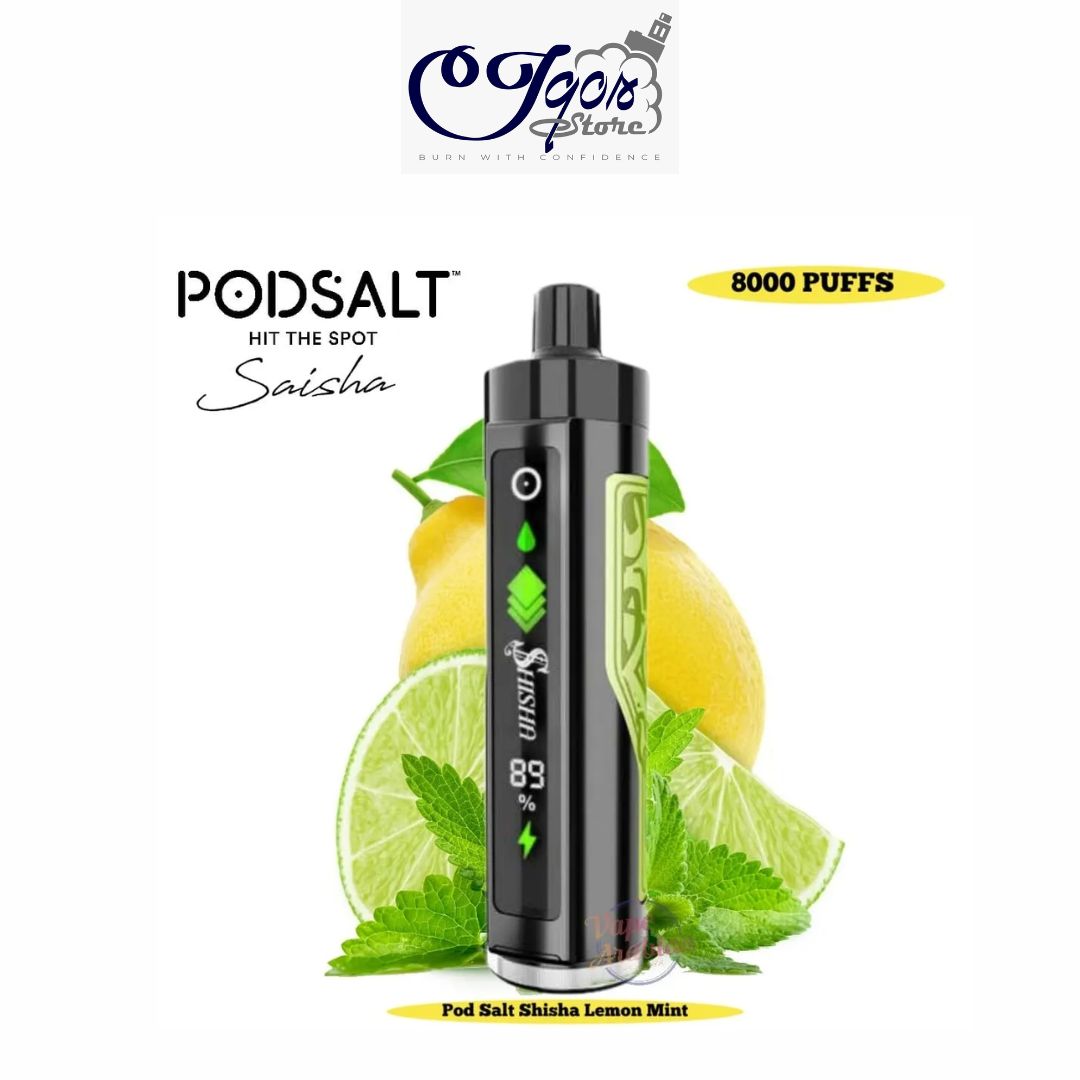 Lemon Mint 3mg 8000 Puff Shisha By Pod Salt Lemon Mint 3mg 8000 Puff Shisha By Pod Salt
