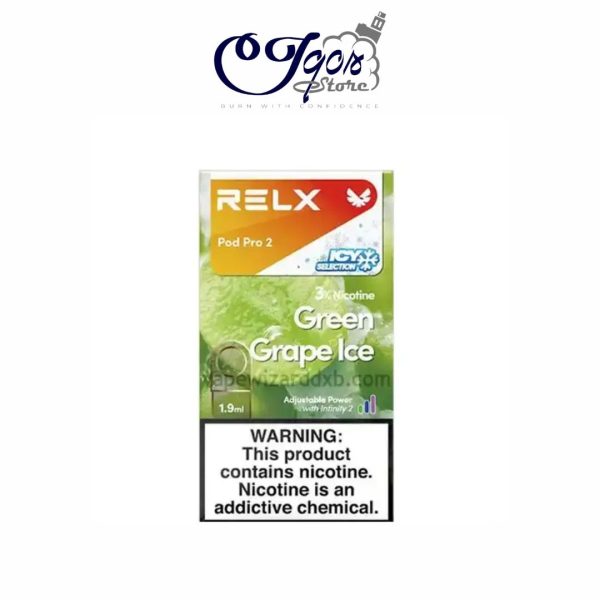 Relx Pod Pro 2 Green Grape Ice 3% uae dubai